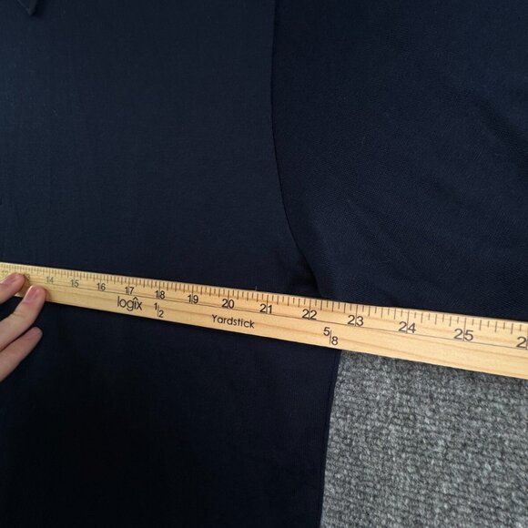 Robert Barakett Knit Polo Sweater Navy Blue Point Collar Medium LIGHTWEIGHT - Picture 5 of 14